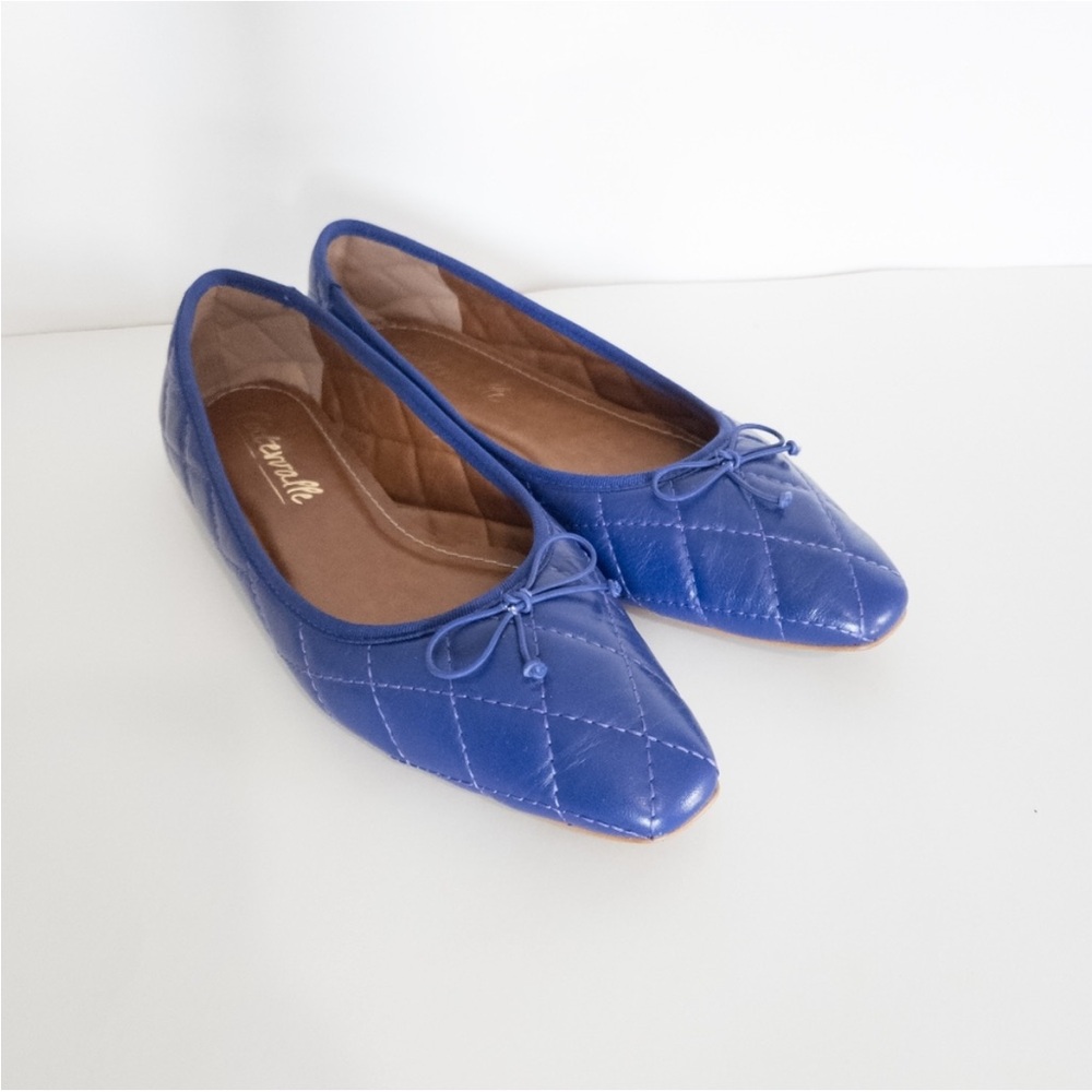 L'intervalle quilted leather ballet Flat blue size 39